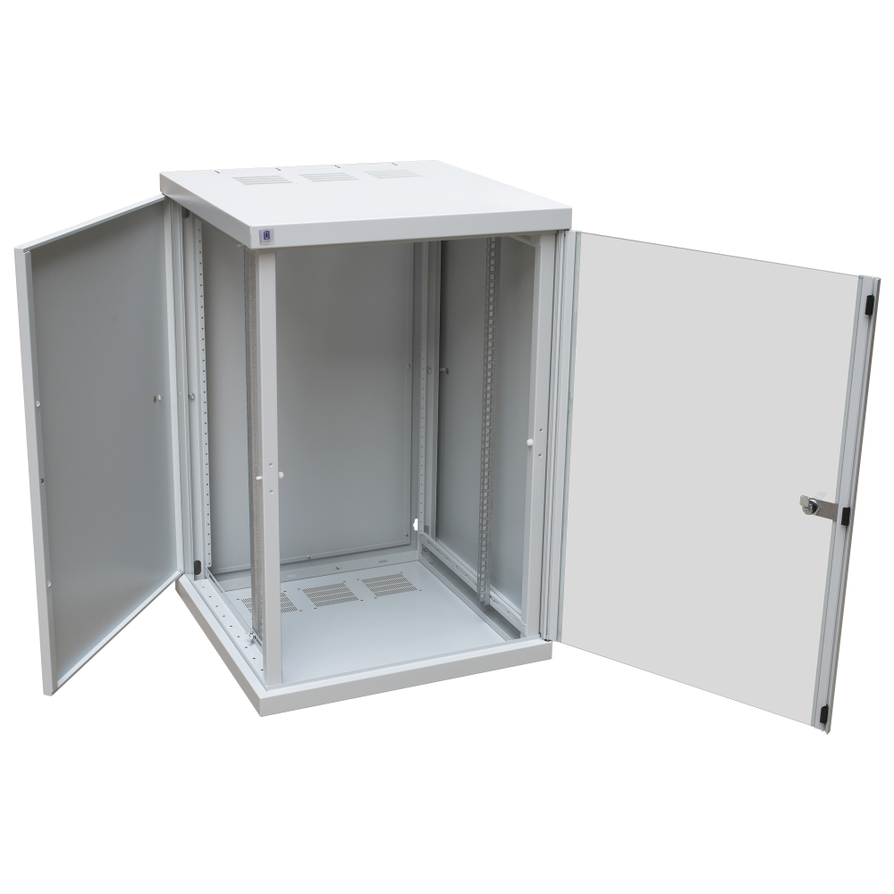 Szafka jednosekcyjna 19 Z| BOX 15U 600x600 mm - drzwi szklane